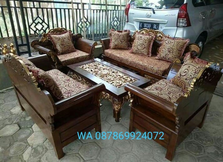 Kursi Sofa Madura Full Ukiran Kayu Jati Perhutani 3211